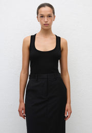 Relaxed Tailored Skirt - Black - Matteau